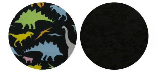 ENTELO Detská stolička Petit Black 3 HC+F s oporným kruhom, dinosaury Storia 30