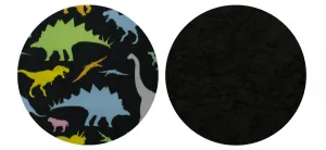 ENTELO Detská stolička Petit Black 3 HC+F s oporným kruhom, dinosaury Storia 30