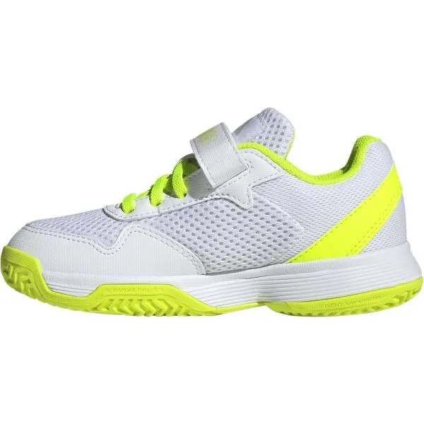 adidas COURTFLASH K COMFORT CLOSURE Detská tenisová obuv, biela, veľkosť