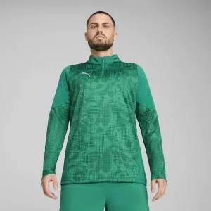 Puma TEAMCUP TRAINING 1/4 ZIP TOP Pánska športová mikina, zelená, veľkosť