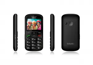 EVOLVEO EasyPhone XS, mobilný telefón pre seniorov, čierny