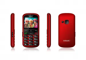 EVOLVEO EasyPhone XS, mobilný telefón pre seniorov, červený