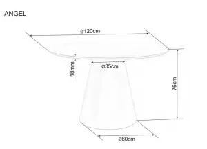 Signal Jedálenský stôl ANGEL | kašmír 120 cm