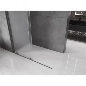 MEXEN/S - Velar Sprchová zástena posuvná Walk-in 140 x 200, dekor 8 mm, grafit metal 871-140-000-33-95