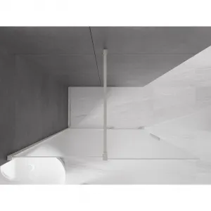 MEXEN/S - Velar Sprchová zástena posuvná Walk-in 140 x 200, dekor 8 mm, nikel kefovaná 871-140-000-33-97