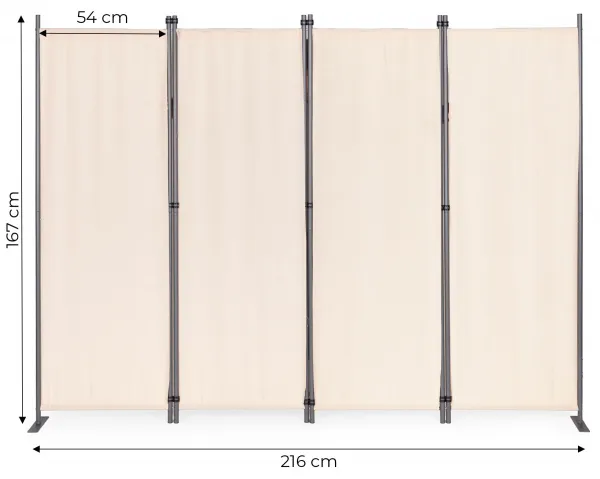 MultiGarden Skládací zahradní zástěna KELTO 167x216 cm béžová