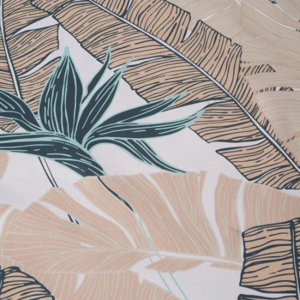 ArtFir Záhradný okrúhly obrus GARDEN 14E | béžová/tyrkysová 150 cm