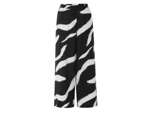 esmara® Dámske široké nohavice Wide Leg (čierna/biela, 36)