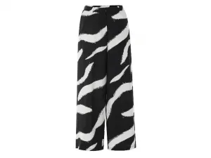 esmara® Dámske široké nohavice Wide Leg (čierna/biela, 36)