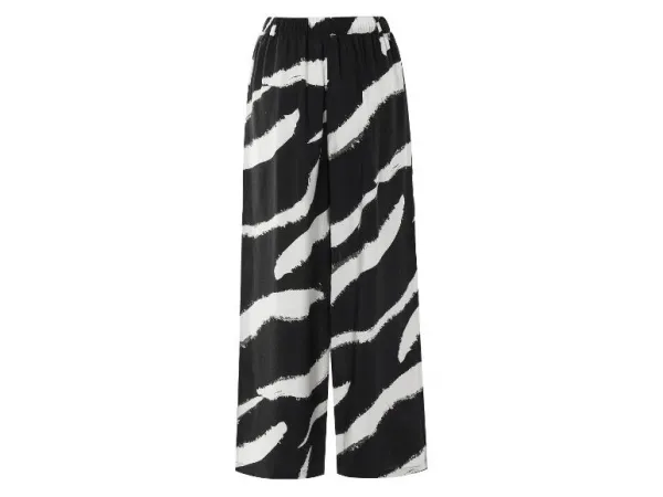 esmara® Dámske široké nohavice Wide Leg (čierna/biela, 36)