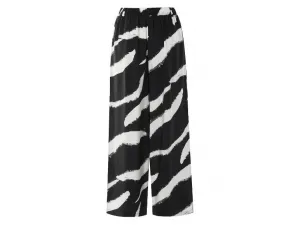 esmara® Dámske široké nohavice Wide Leg (čierna/biela, 36)