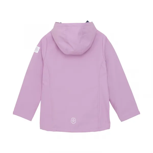 Dievčenská turistická softshellová bunda COLOR KIDS Girls Softshell - Light weight-6285-Orchid