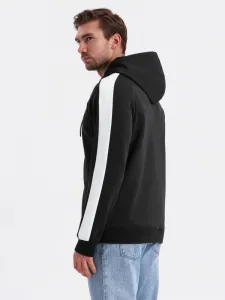Pánska mikina s kapucňou na zips- čierna