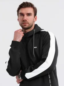 Pánska mikina s kapucňou na zips- čierna
