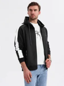Pánska mikina s kapucňou na zips- čierna
