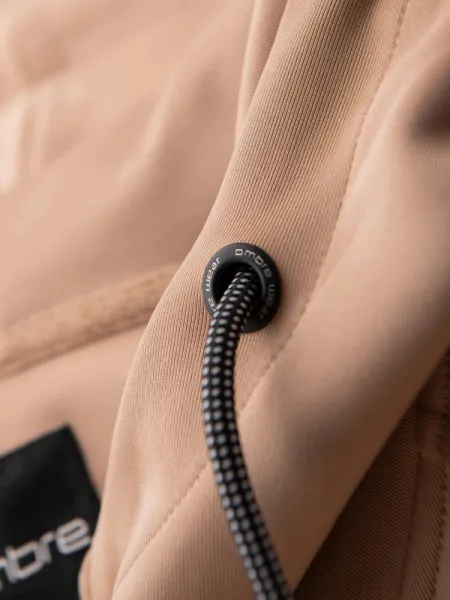 Pánska mikina s kapucňou na zips-béžová