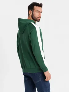 Pánska mikina s kapucňou na zips- zelená