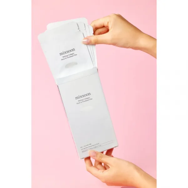mixsoon Melting Collagen Neck & Forehead Film hydratačná plátienková maska na tvár a krk 5 ks