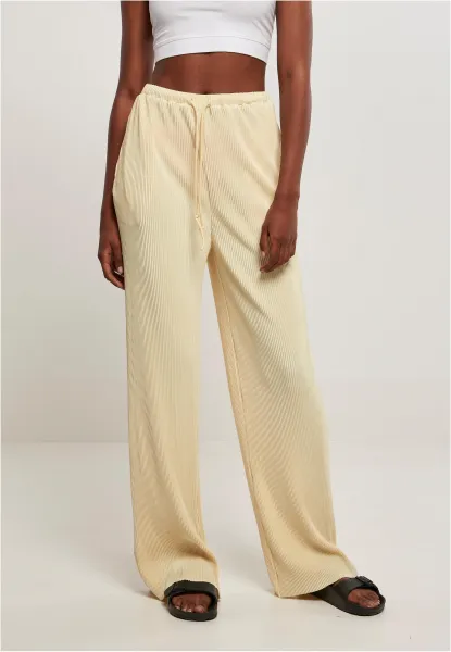 Women's Plisse Soft Yellow Pants