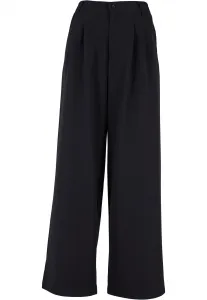 Women's trousers with ultra-wide pleated front black