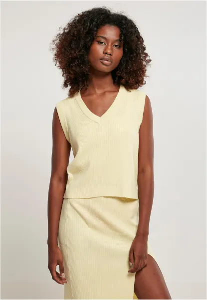 Women's short knitted soft yellow
