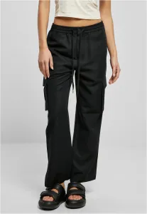 Women's Trousers Vicose Straight Leg Cargo - Black