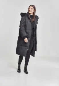 Dámsky oversize kabát z umelej kožušiny blk/blk