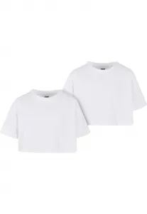 Girls' Short Kimono Tee - 2 Pack White+White