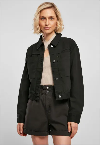 Women's short boxing work jacket black