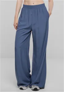 Women's viscose trousers with wide legs - blue