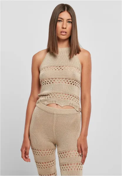 Women's short crocheted neck warmer Top softseagrass