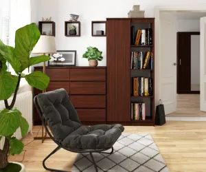 Ak furniture Regál Rexa 80 cm 1 skrinka a 4 police wenge