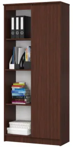 Ak furniture Regál Rexa 80 cm 1 skrinka a 4 police wenge