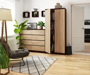 Uzavretý regál R80 2D 8P CLP wenge / sonoma