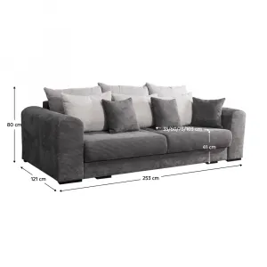 Extra priestranná pohovka, sivá/svetlosivá/béžová, GILEN BIG SOFA