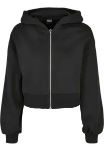 Women's short oversized jacket with zip black