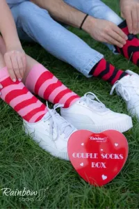 ZOOKSY/RAINBOW SOCKS Ponožky COUPLE BOX 2 Páry Krabica Srdce Rainbow Socks