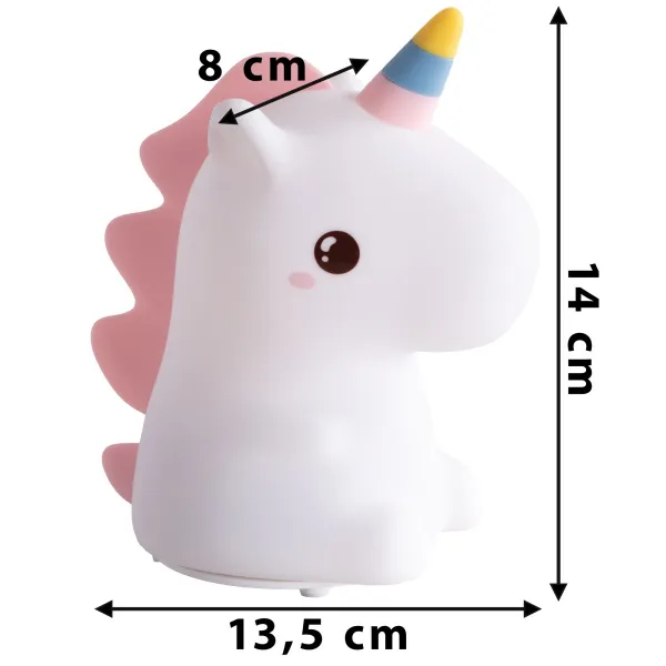 TZB Dětská stolní LED lampa Unicorn bílá