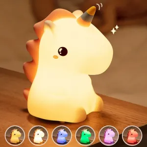 TZB Dětská stolní LED lampa Unicorn bílá