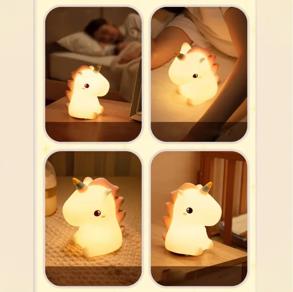TZB Dětská stolní LED lampa Unicorn bílá