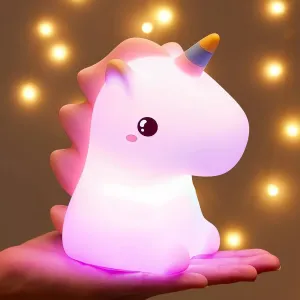 TZB Dětská stolní LED lampa Unicorn bílá