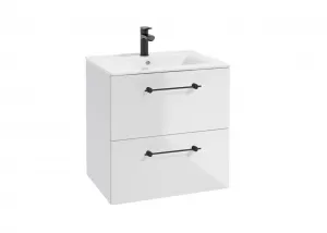 ArtDef Skrinka pod umývadlo FERATA D60 2S/45 | biela 60 cm