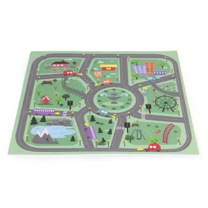 Veľká penová podložka EVA pre deti Mesto 90,5x90,5 cm 21 ks