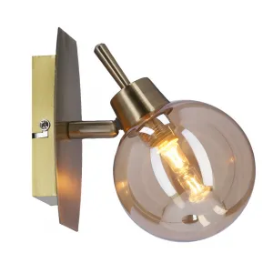 Nástenná lampa Llampa patina 1x40w g9 jantárové tienidlo