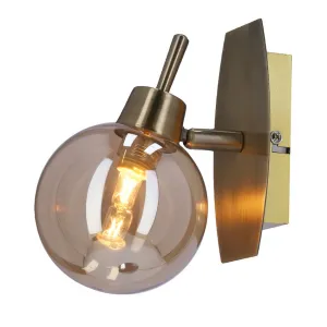 Nástenná lampa Llampa patina 1x40w g9 jantárové tienidlo