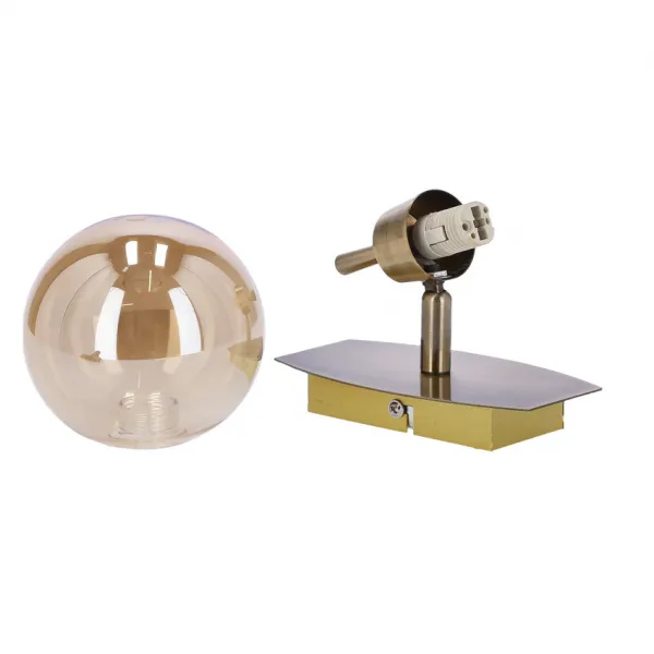 Nástenná lampa Llampa patina 1x40w g9 jantárové tienidlo