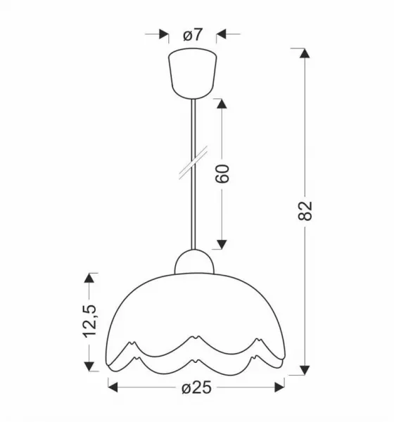 Závesná lampa Pansy 25 1x60W e27 biele tienidlo
