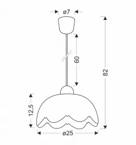Závesná lampa Pansy 25 1x60W e27 biele tienidlo
