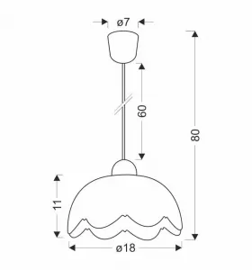 Závesná lampa Pansy 18 1x60W e27 biele tienidlo