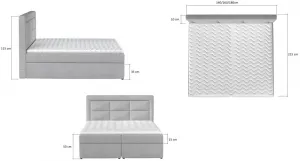 ArtElta Manželská posteľ VIVRE Boxspring | 140 x 200 cm Farba VIVRE: Dora 21